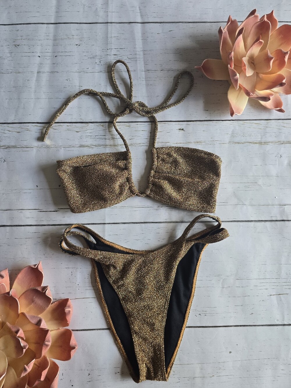 South beach Gold Shimmer Bikini